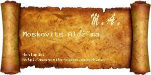 Moskovits Alóma névjegykártya